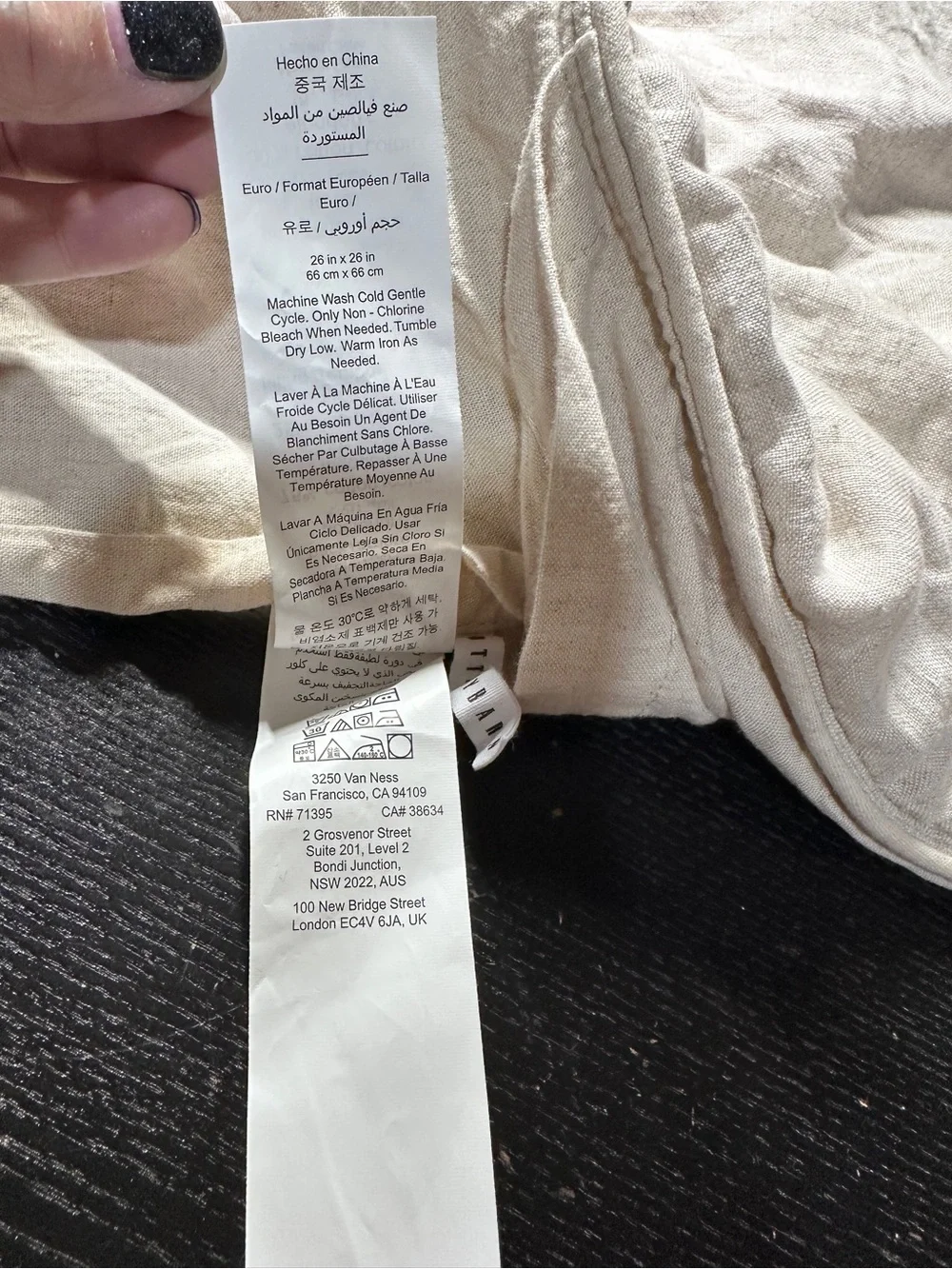 Pottery Barn Cloud Linen Euro Sham 26x26 Light Grey